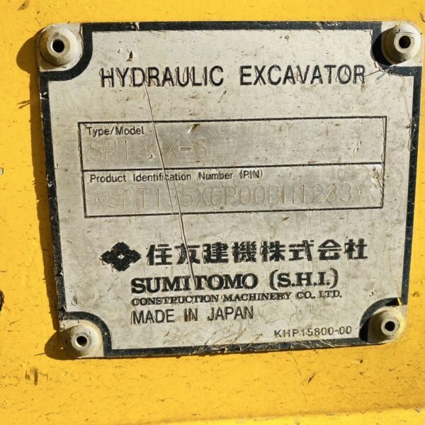 SH135X-6 5本配管仕様機 中古建設機械 写真20（株式会社広建機）
