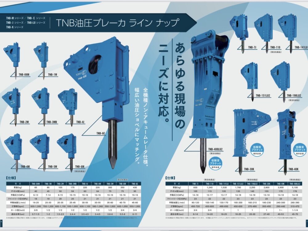 東空販売製 0.7m3用油圧ブレーカー  新品 超低騒音 TNB-151LU2-US Hydraulic Breaker 中古建設機械 写真9（株式会社広建機）