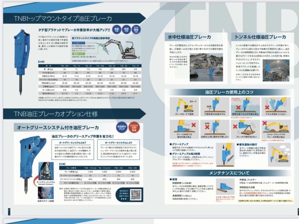 東空販売製 0.7m3用油圧ブレーカー  新品 超低騒音 TNB-151LU2-US Hydraulic Breaker 中古建設機械 写真8（株式会社広建機）
