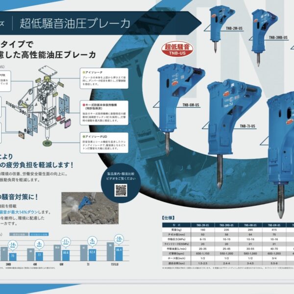 東空販売製 0.7m3用油圧ブレーカー  新品 超低騒音 TNB-151LU2-US Hydraulic Breaker 中古建設機械 写真16（株式会社広建機）