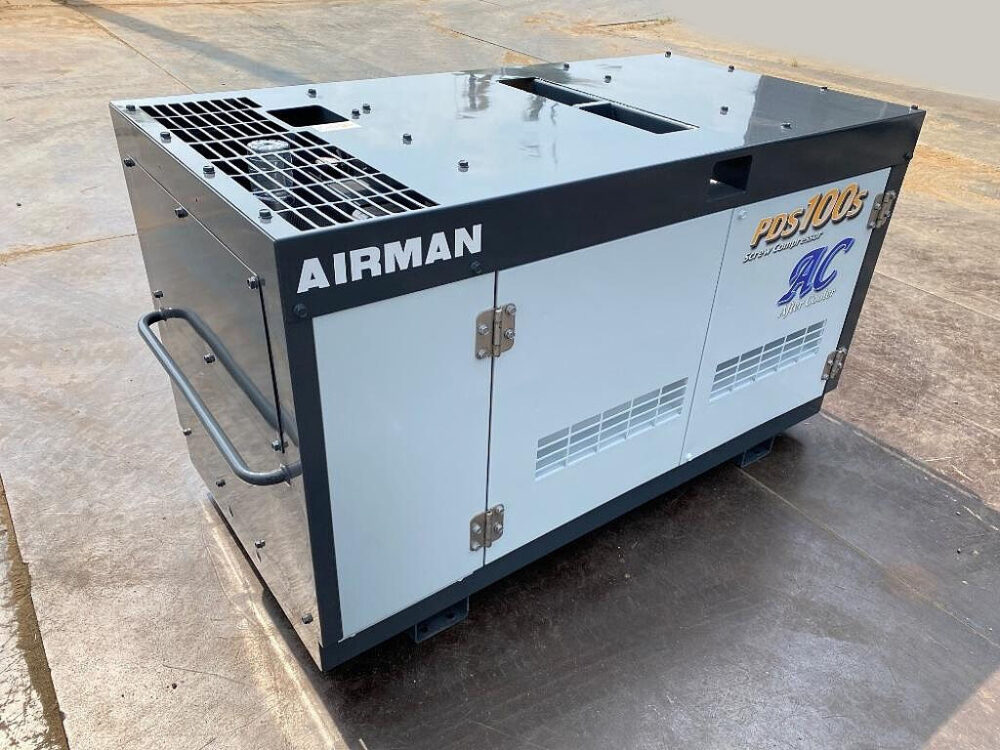 北越工業 PDS100SC-5C1 AIRMAN コンプレッサー アフタークーラー仕様 超低層音型 中古建設機械 写真1（株式会社広建機）