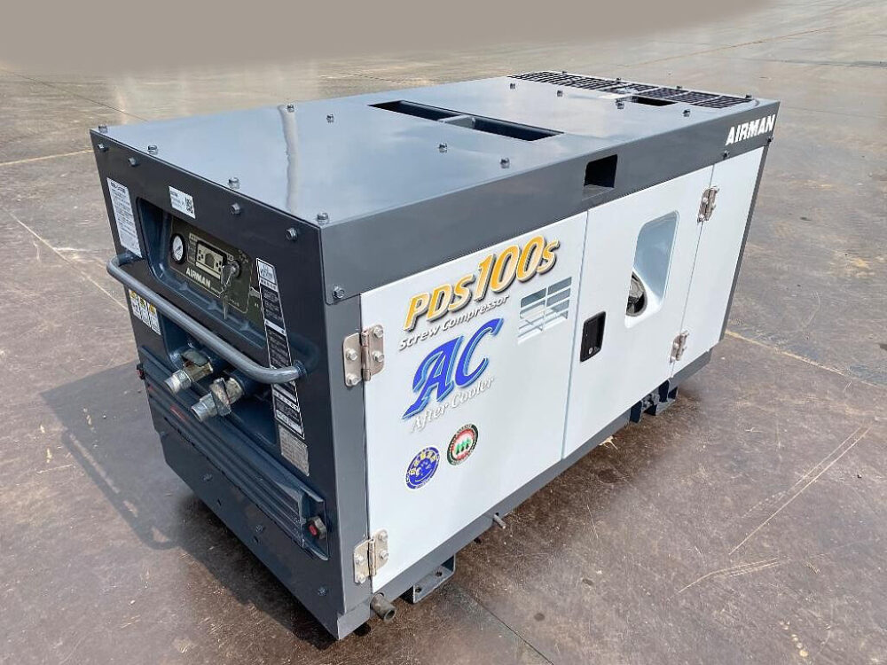 北越工業 PDS100SC-5C1 AIRMAN コンプレッサー アフタークーラー仕様 超低層音型 中古建設機械 写真2（株式会社広建機）
