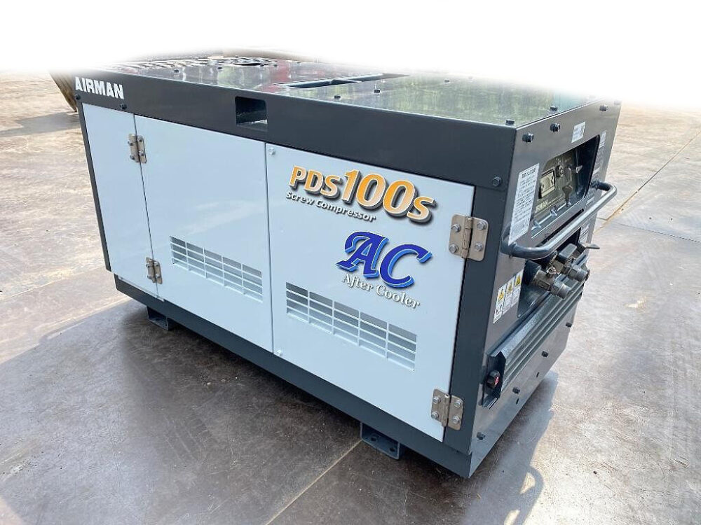 北越工業 PDS100SC-5C1 AIRMAN コンプレッサー アフタークーラー仕様 超低層音型 中古建設機械 写真4（株式会社広建機）