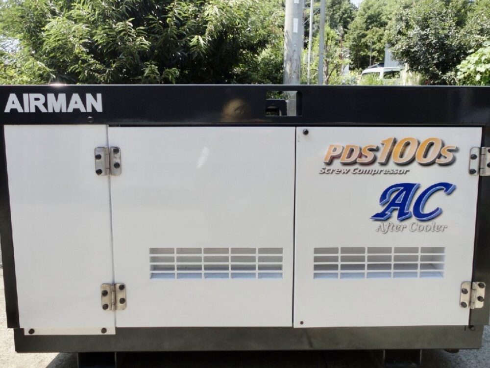 北越工業 PDS100SC-5C1 AIRMAN スクリューコンプレッサー アフタークーラー仕様 超低騒音 防音型 1604hour 中古建設機械 写真4（株式会社広建機）