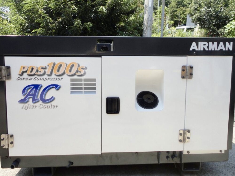 北越工業 PDS100SC-5C1 AIRMAN スクリューコンプレッサー アフタークーラー仕様 超低騒音 防音型 1604hour 中古建設機械 写真1（株式会社広建機）