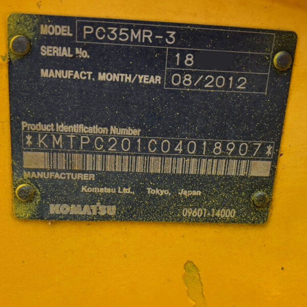 PC35MR-3 ミニモク 旋回式フォーク付き レンタルアップ コマツ 木造解体 内装解体 中古建設機械 写真16（株式会社広建機）
