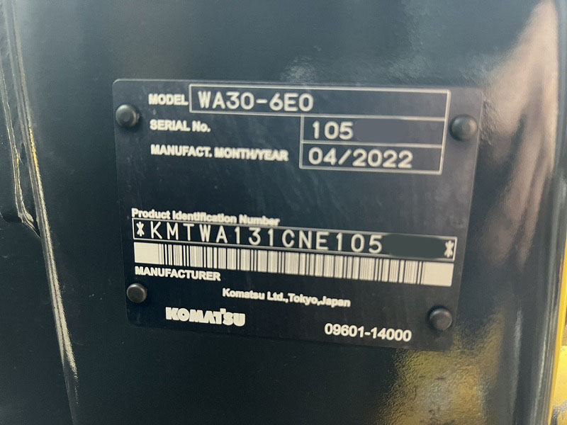 WA30-6E0 ホイールローダー コマツ キャビン付き 極上品 中古建設機械 写真5（株式会社広建機）